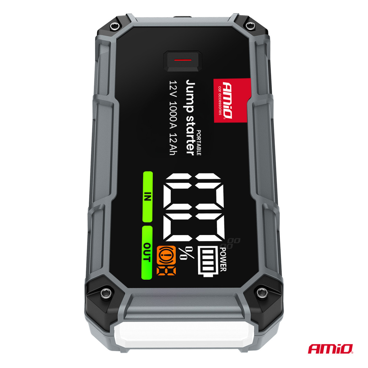 3-i-1 Bilstartare/LED/Powerbank 12V 12Ah 1000A PRO AMIO-04676