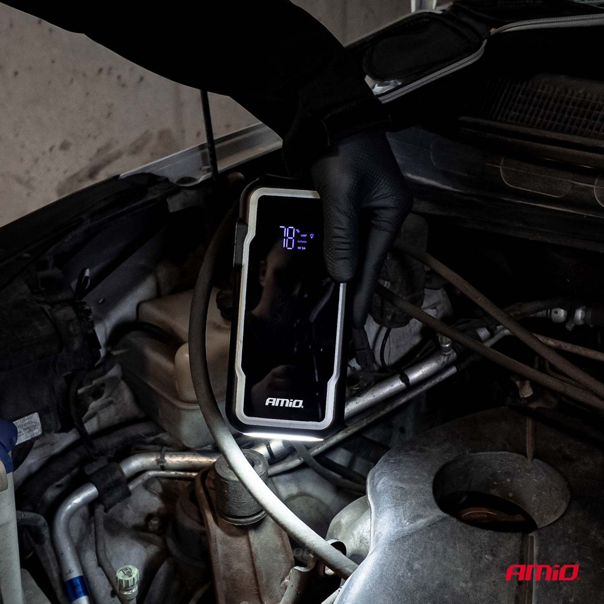 3-i-1 Bilstartare/LED/Powerbank 12V 12Ah 1600A AMIO-04678