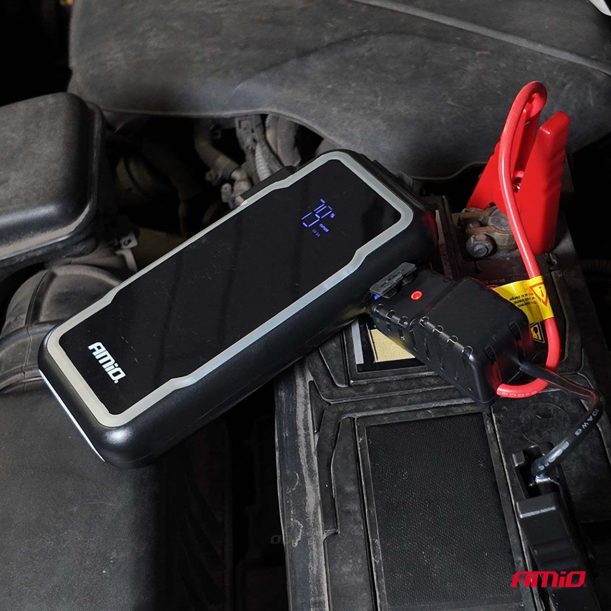 3-i-1 Bilstartare/LED/Powerbank 12V 12Ah 1600A AMIO-04678