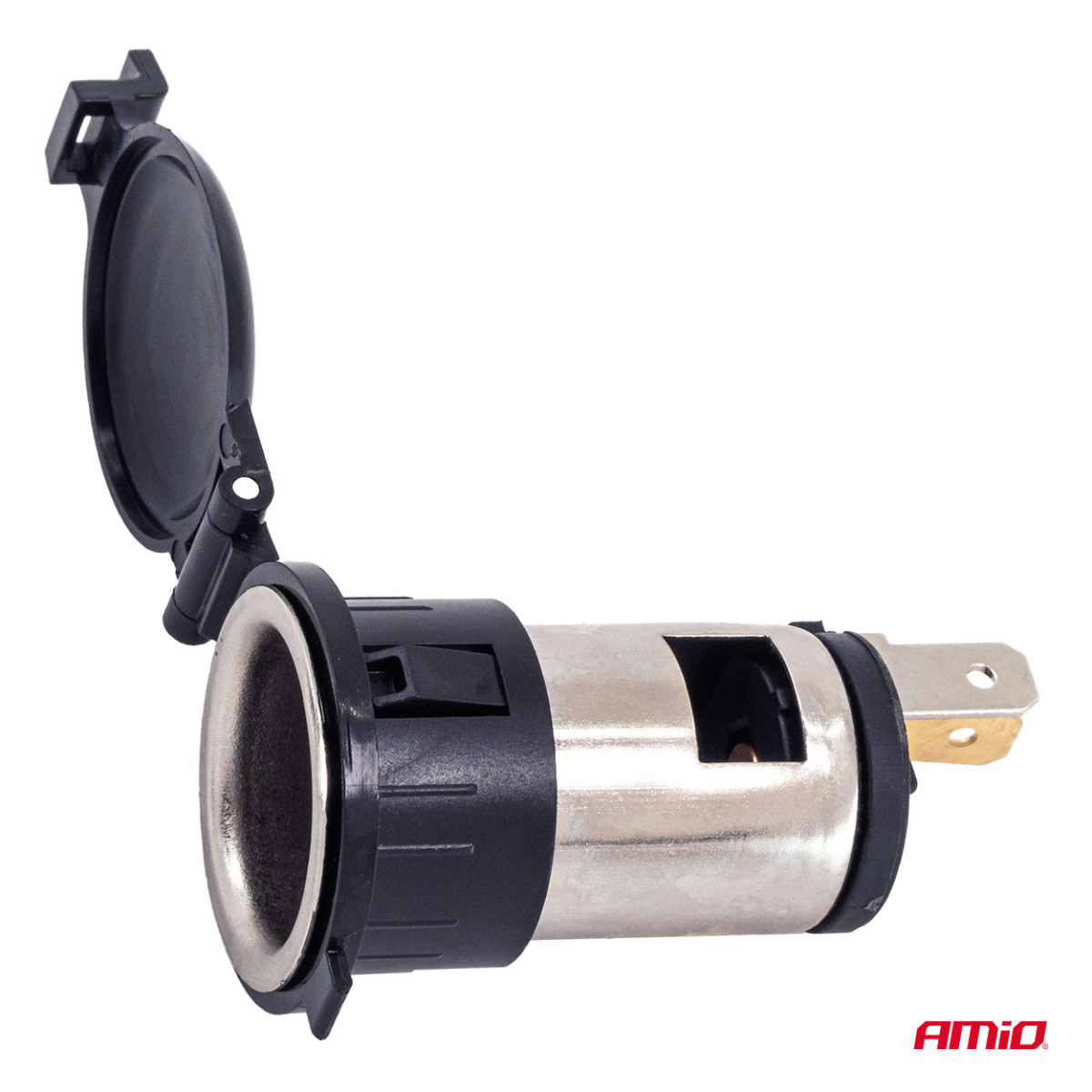 Extra eluttag med lock 250W 12V/24V, AMIO-04434