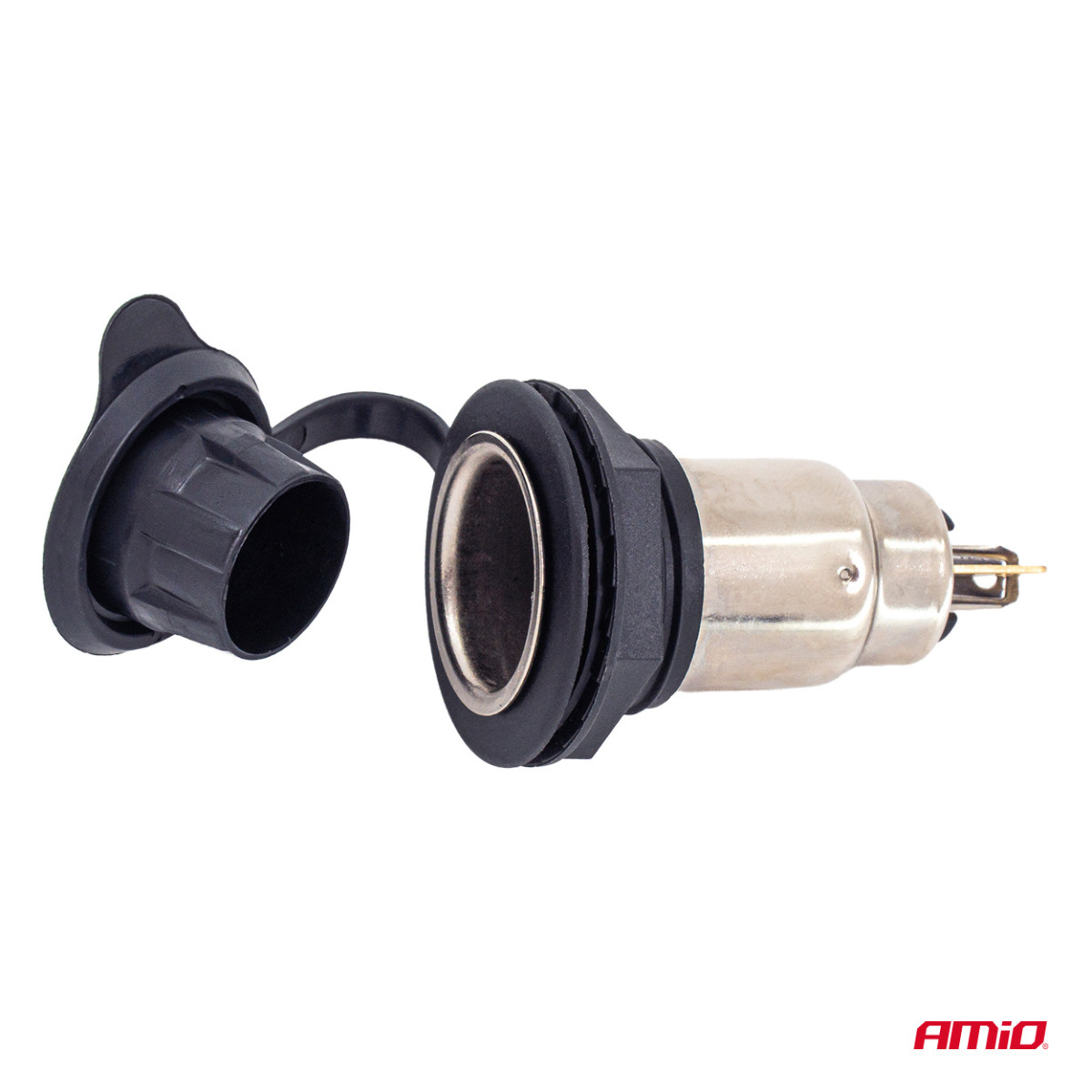 Extra eluttag med lock, 250W, 12/24V AMIO-04462