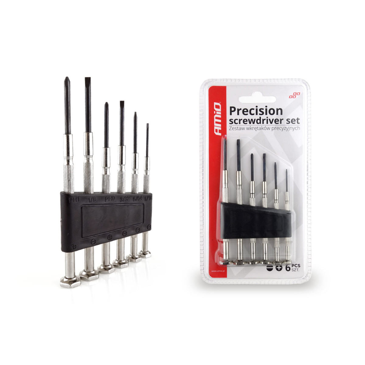 Precisionsskruvmejselsats, 6 delar, AMIO-02408