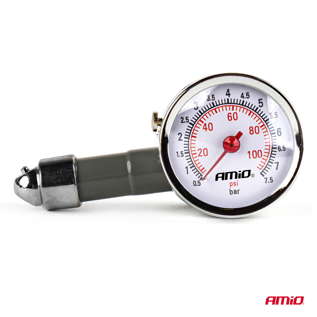 Däcktrycksmätare i metall 7,5 bar PG-7,5 AMIO-01707