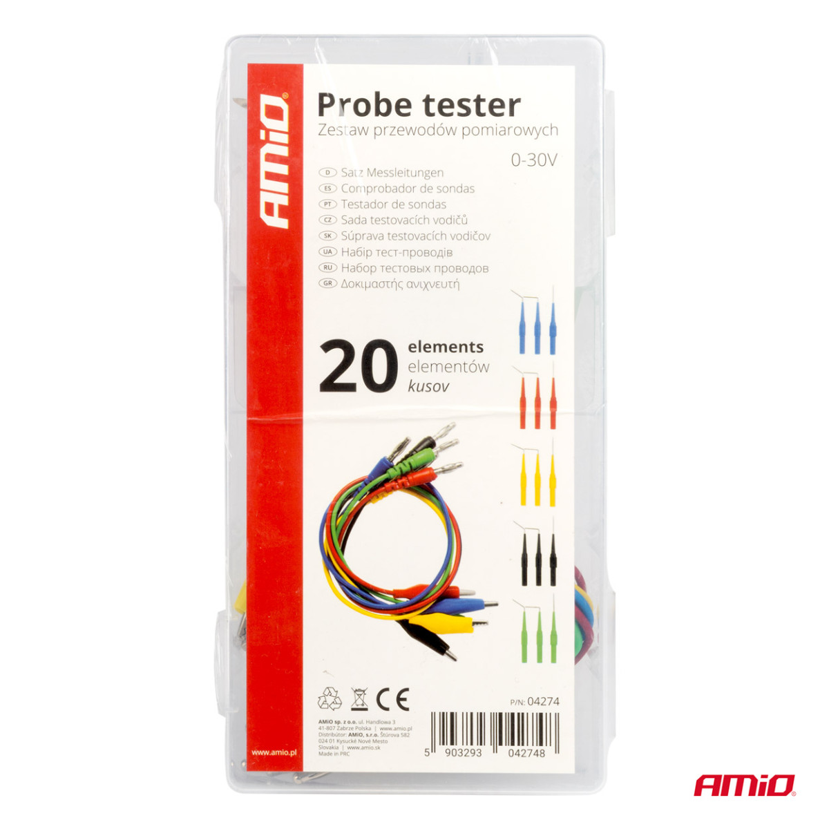 Biltestledningssats 20 delar AMIO-04274