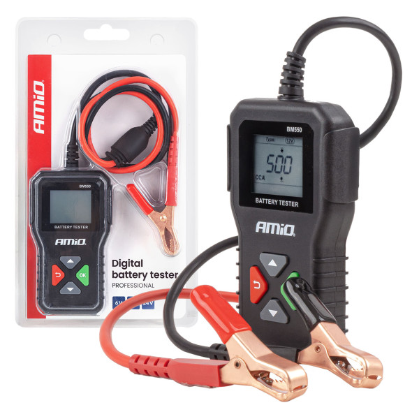 Professionell digital batteritestare, 2-220 Ah, 6 V / 12 V / 24 V, AMIO-04920