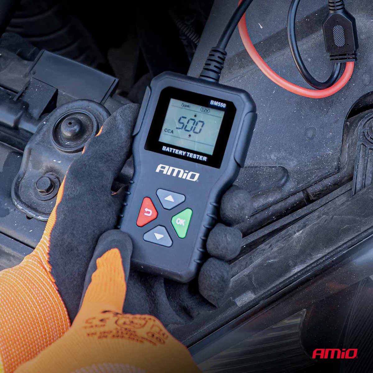 Professionell digital batteritestare, 2-220 Ah, 6 V / 12 V / 24 V, AMIO-04920