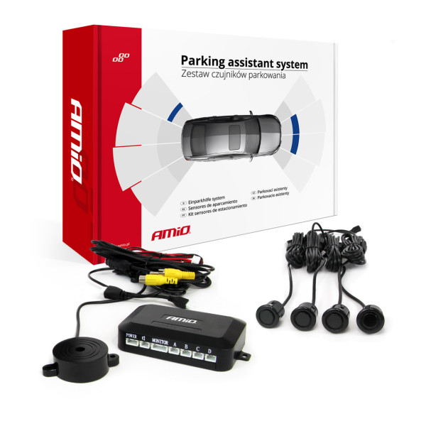 Parkeringssensorsats för kamera och LCD-skärm, GOLD18 mm AMIO-02992