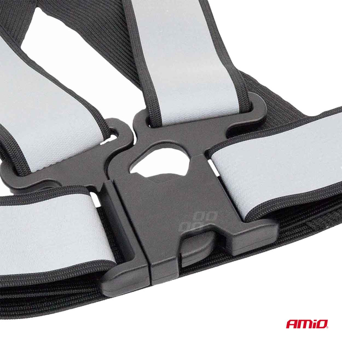 Reflexväst med remmar – svart AMIO-03938