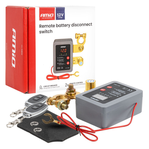 Fjärrstyrd batterifrånskiljare 12V 240A (BATT) AMIO-04832