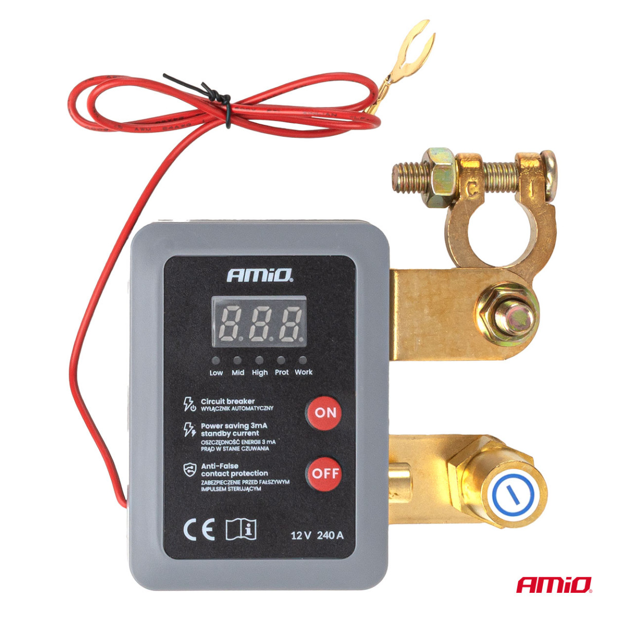 Fjärrstyrd batterifrånskiljare 12V 240A (BATT) AMIO-04832