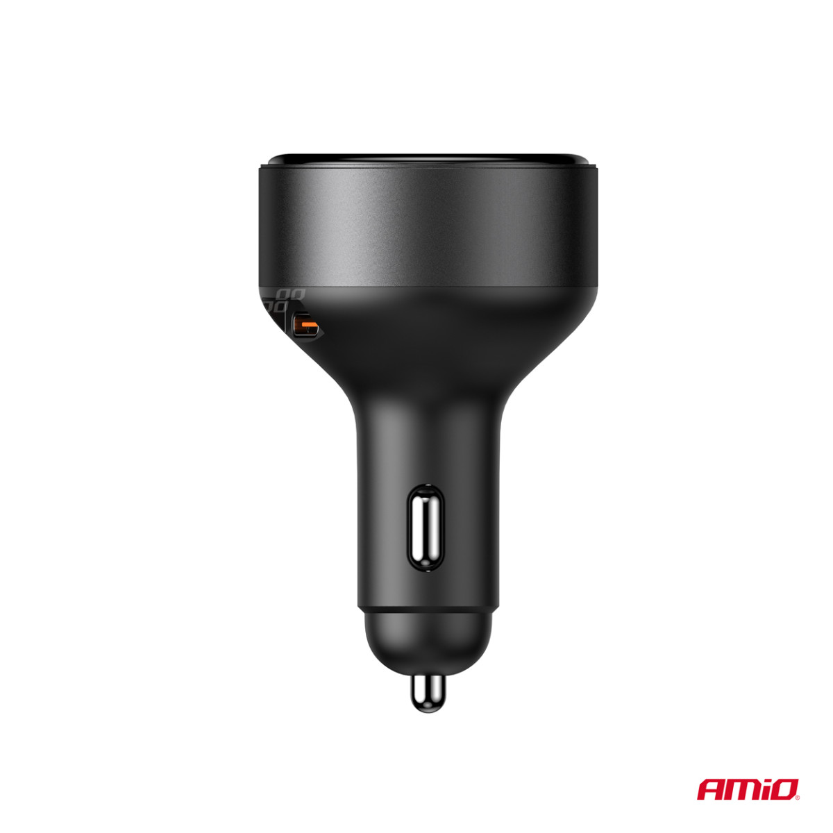 Billaddare med utdragbar C-kabel och USB-C 12/24V 60W AMIO-04368