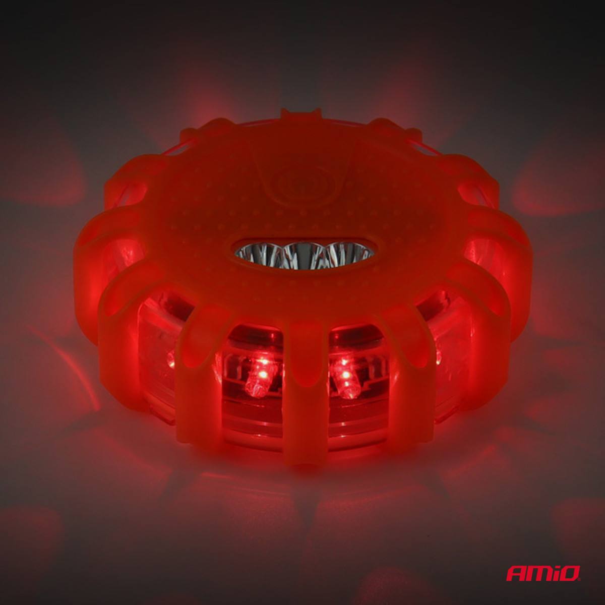 Bärbar LED-varningslampa med spotlightfunktion 3xAAA IP65 12SMD + 3SMD
