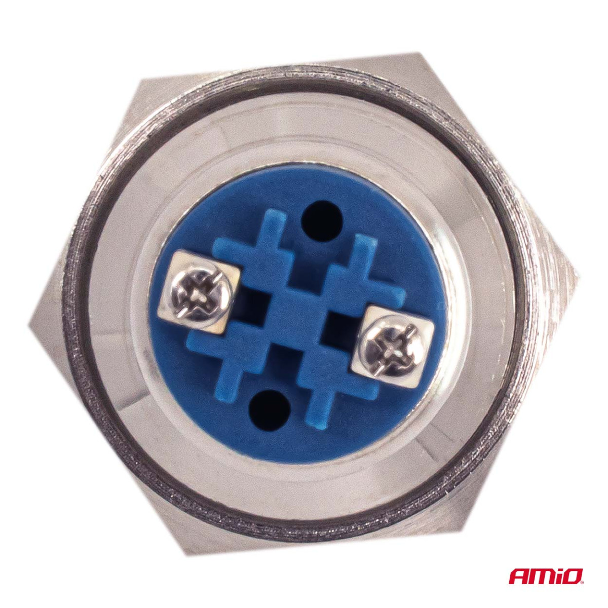 Rund metallströmbrytare ON/OFF 19 mm, 5 A, 12/230 V AMIO-04474