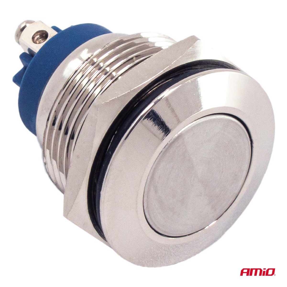 Rund metallströmbrytare ON/OFF 19 mm, 5 A, 12/230 V AMIO-04474