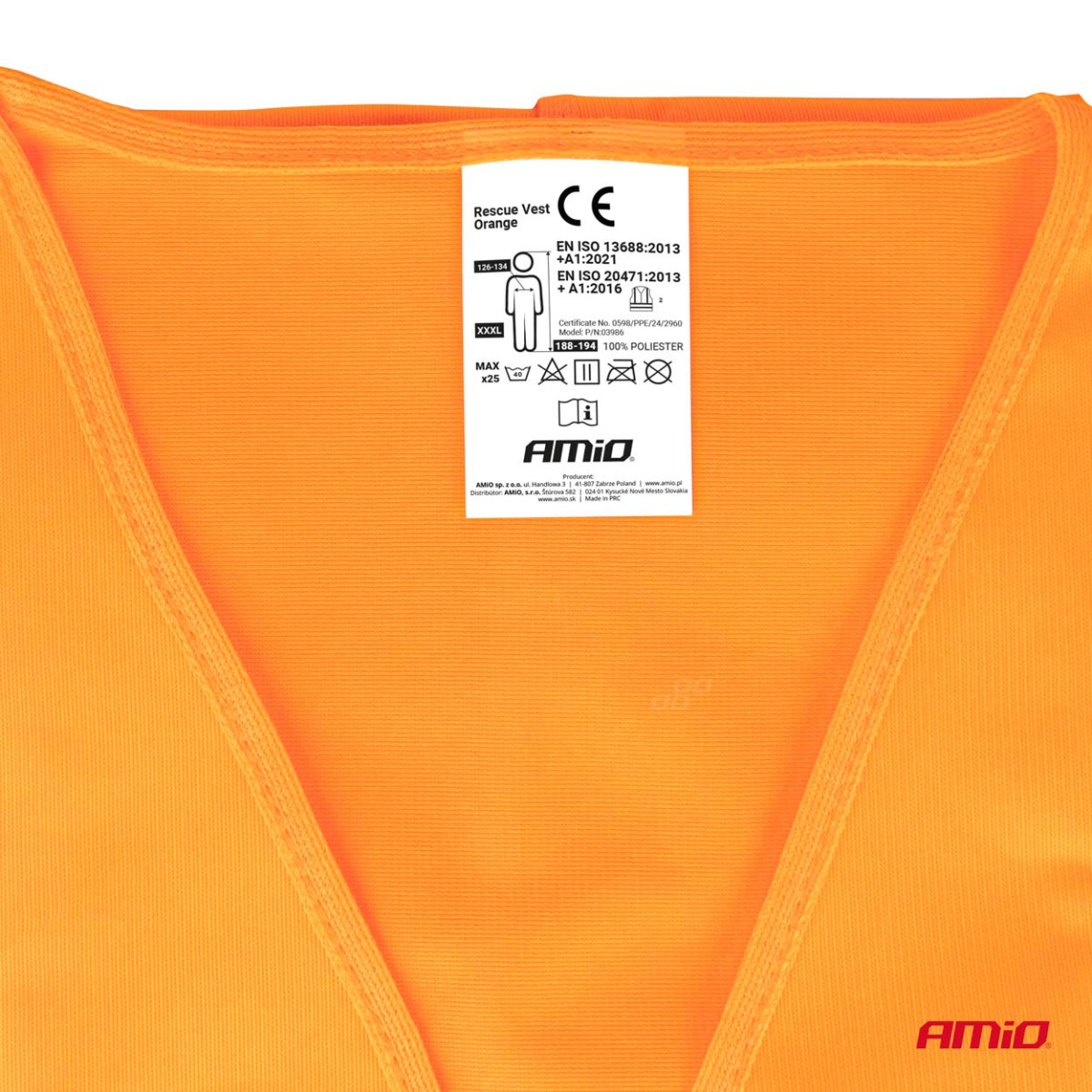 Varselväst XXXL, orange AMIO-03986