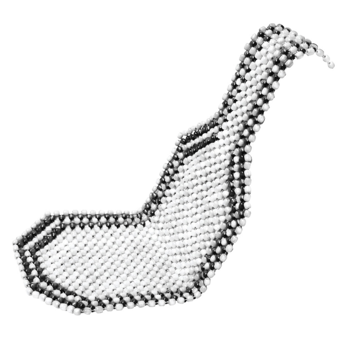 Bilsätesunderlägg i träpärlor 128 x 38 cm - svart / ljuskräm