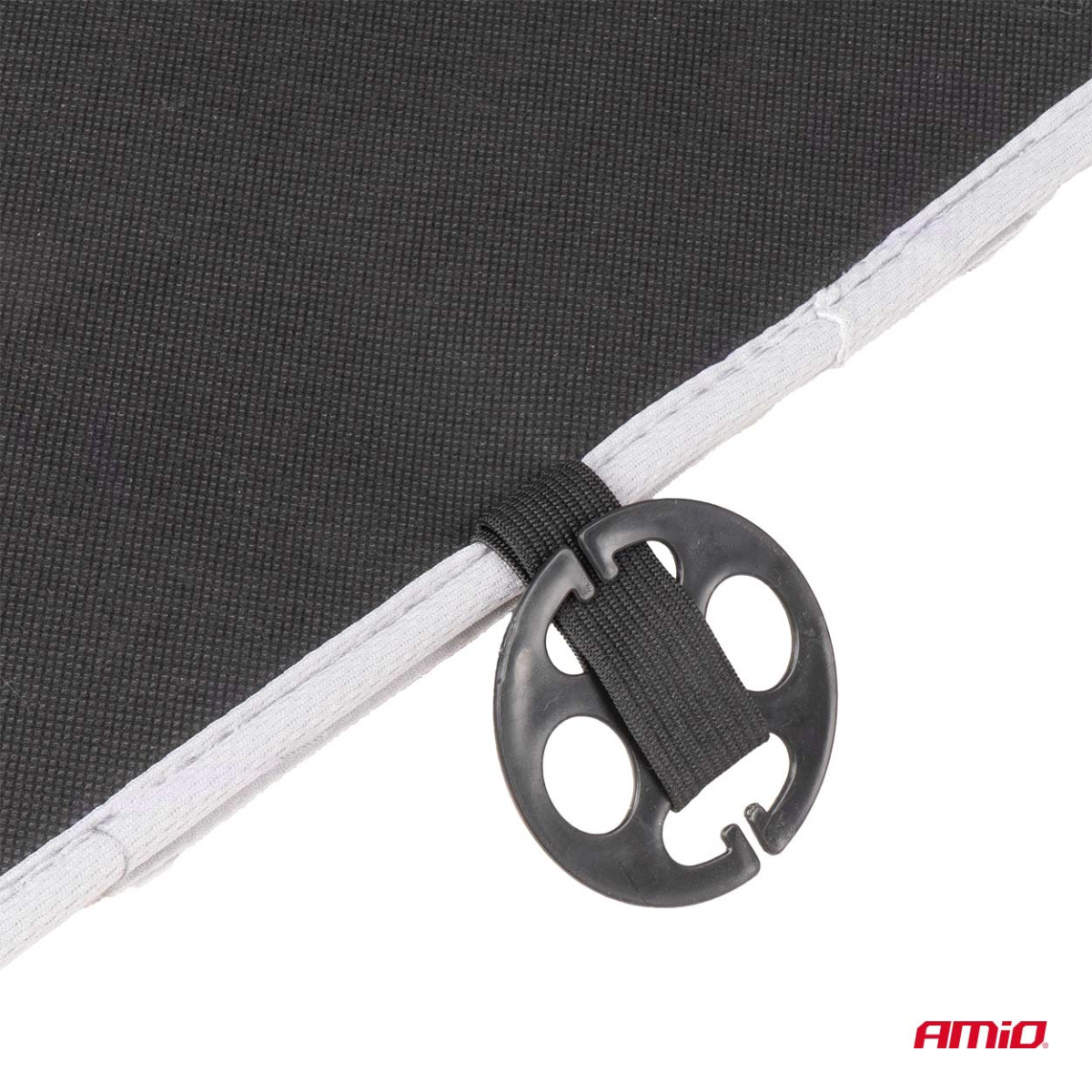 Bilbarnstolsmatta med pärlor 131 x 46 cm - grå