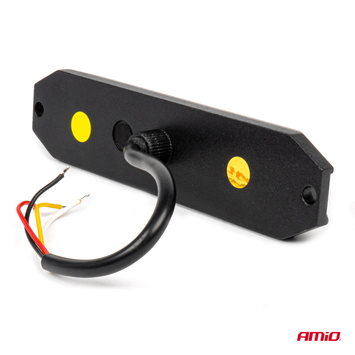Platt LED-varningslampa 6x3W 12/24V R65 R10 AMIO-03930