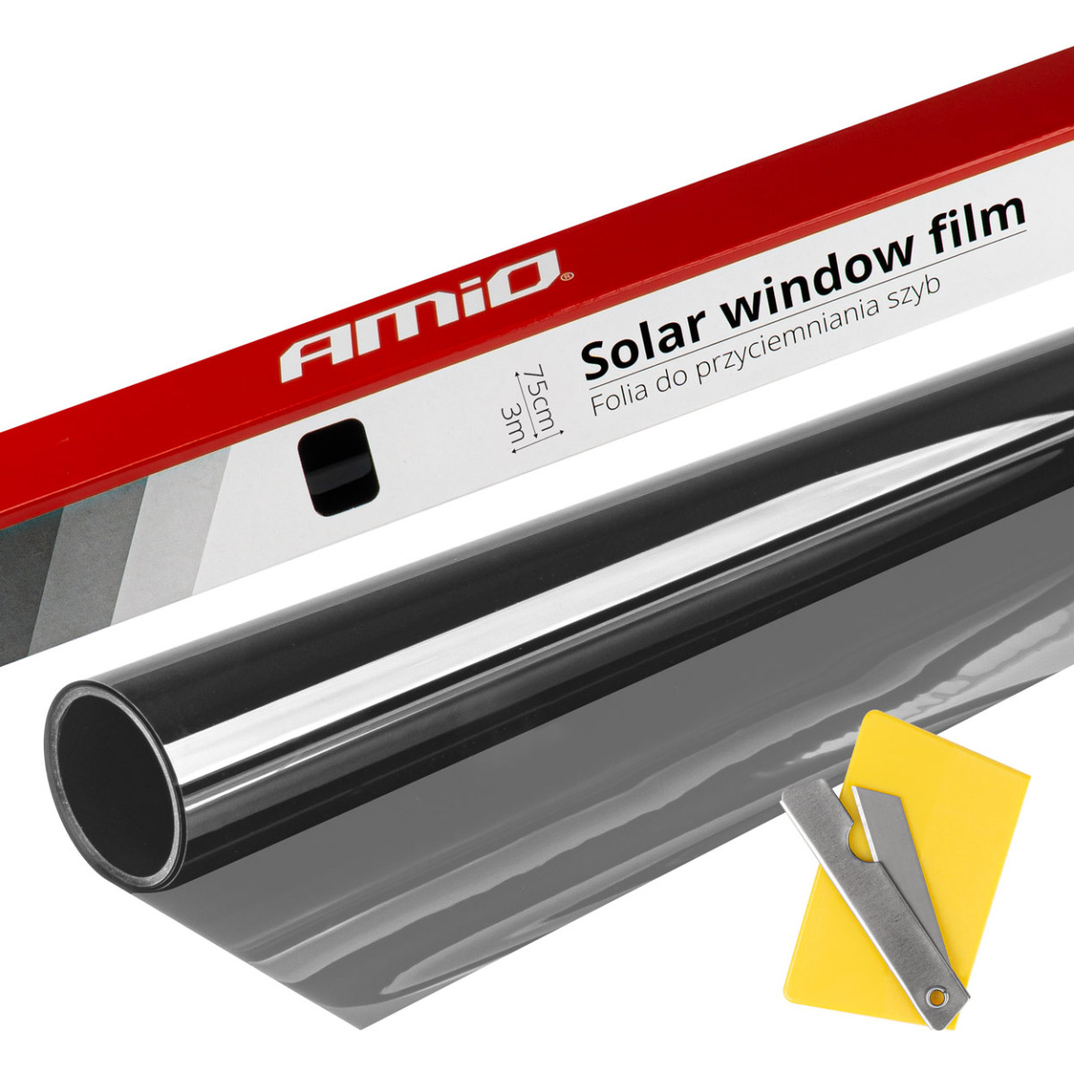 Solfilm ljussvart 60%, 0,75x3 m AMIO-01654