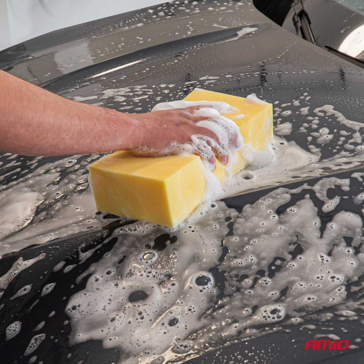 Biltvättssvamp, mjuk, superskummande, 28x14x7 mm AMiO-03842