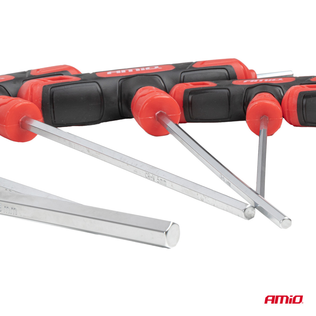 Sexkantsnyckelsats med T-handtag, 8 delar. AMIO-04826