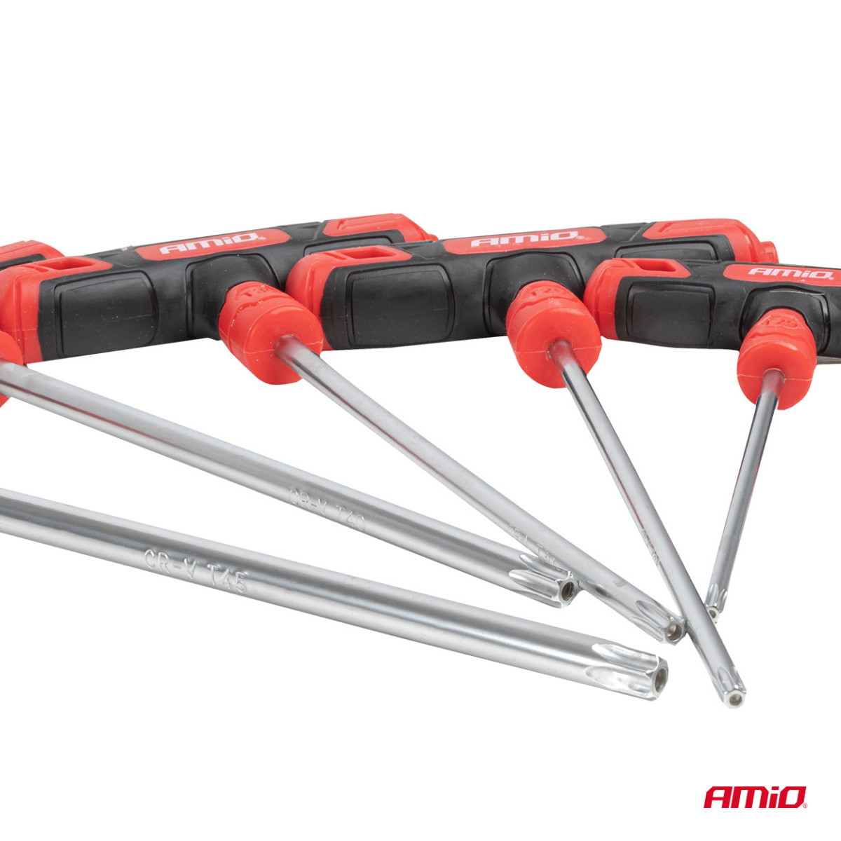 Torx-nyckelsats med T-handtag, 8 delar. AMIO-04827