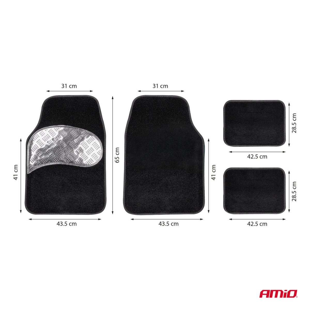 Universella textilmattor (velour) TCM-06, 65×43 cm / 42×28 cm, AMIO-04700