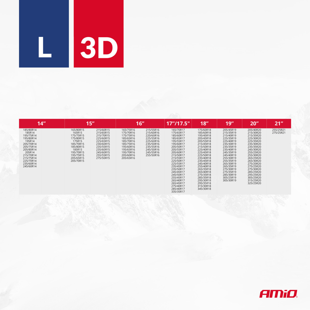 Textil snökedjor 3D, L, 2 st.