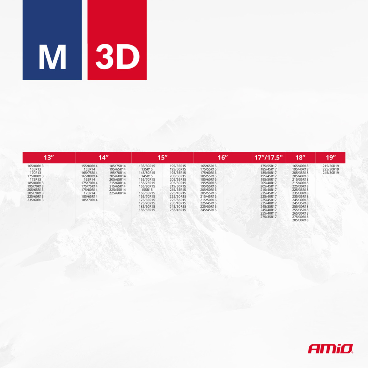 Snökedjor i textil 3D, M, 2 st.