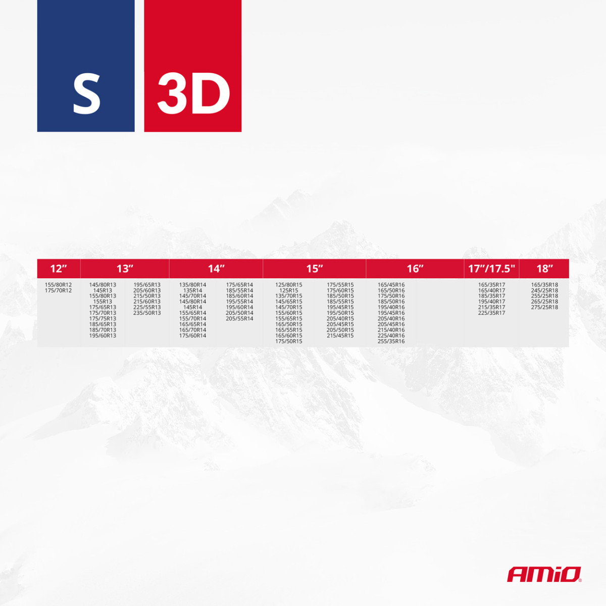 Snökedjor i textil 3D, S, 2 st.