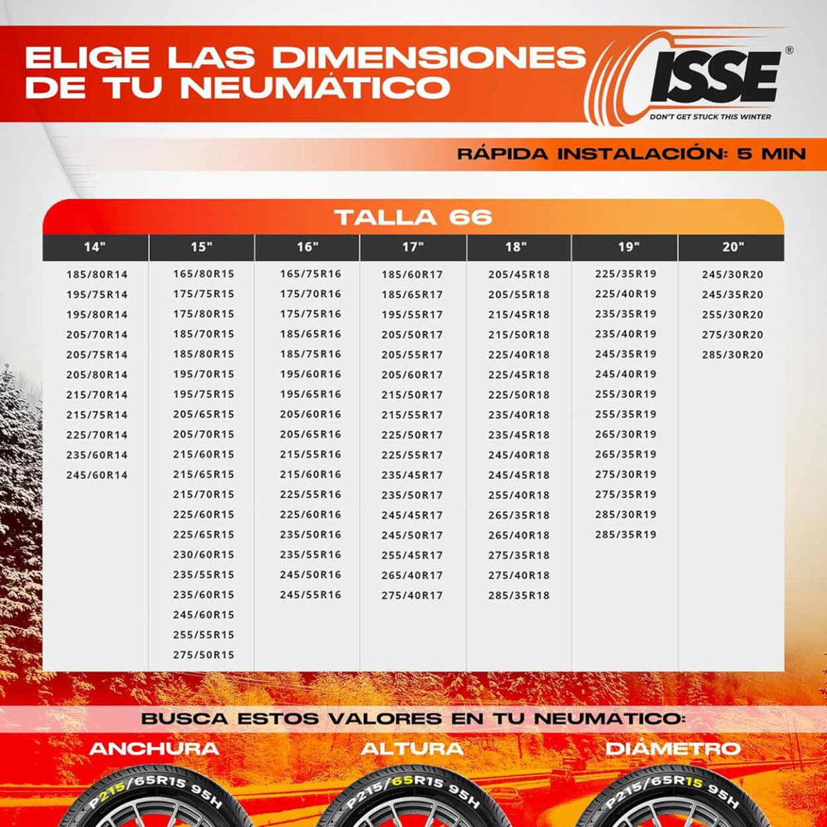 Textil snökedjor Super 66, 2 st.