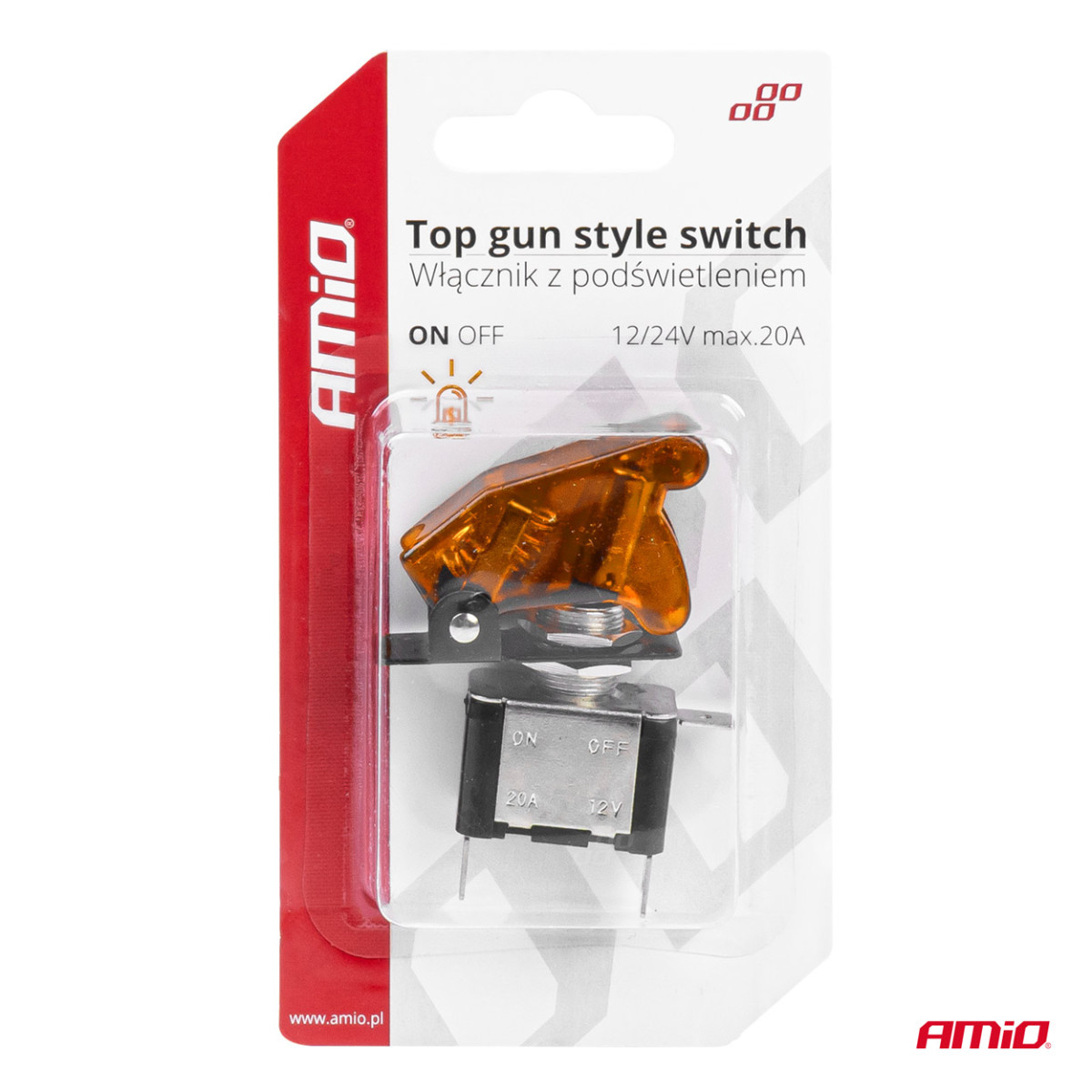 Top Gun-brytare med orange belysning AMIO-03094