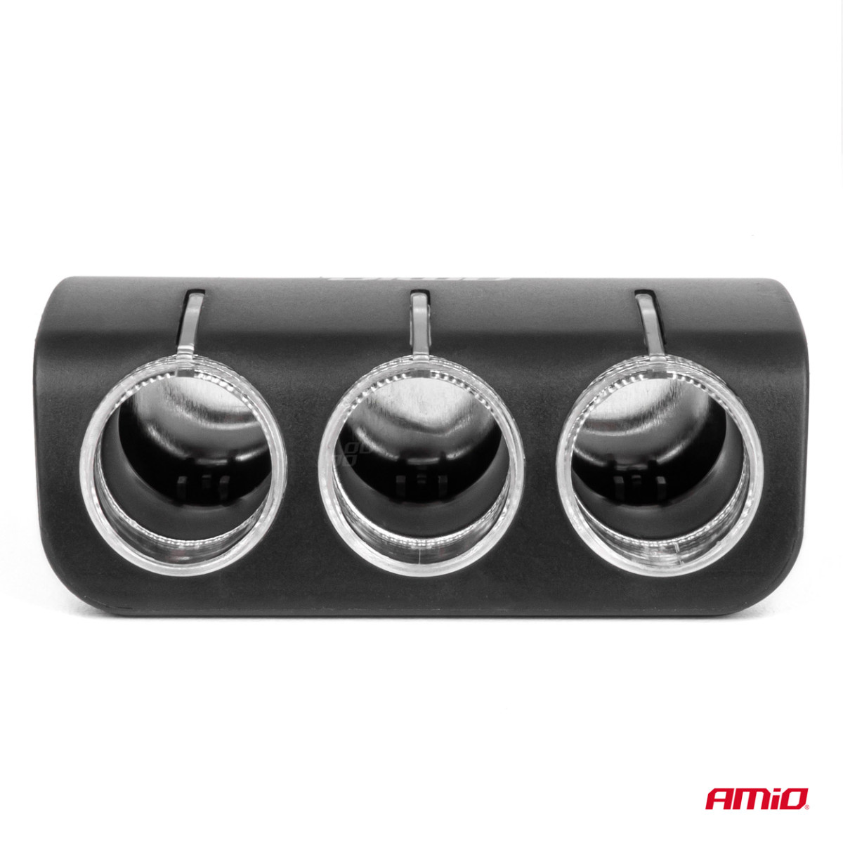 Tre-uttags cigarettändarförlängningssladd 12/24V 120W 80 cm AMIO-04359