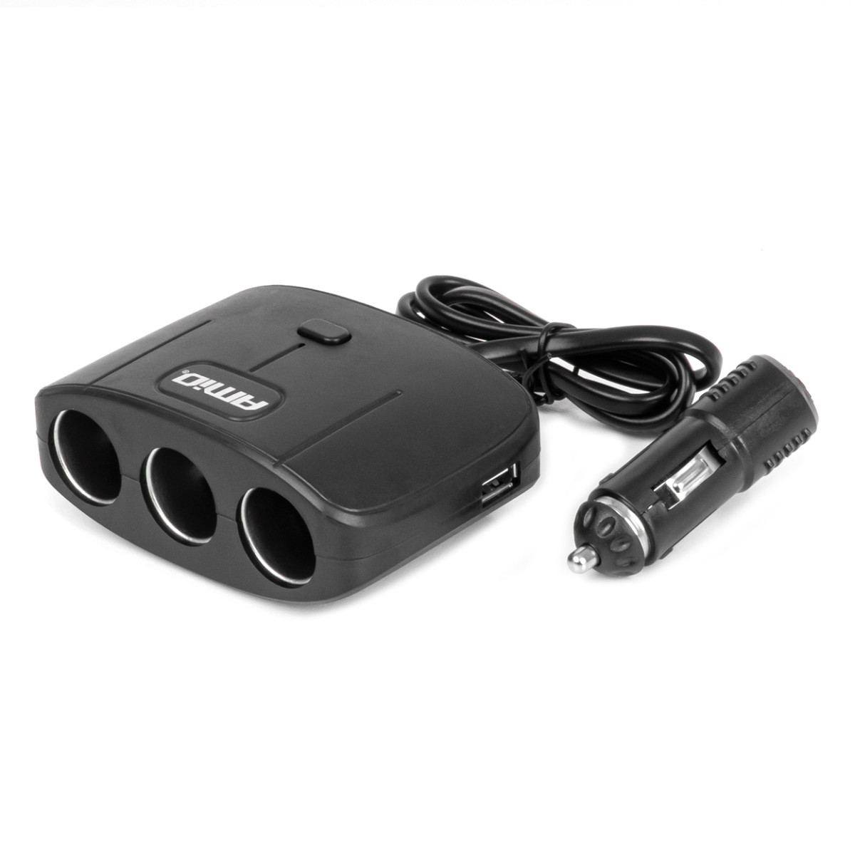 Treuttagsförlängningssladd med laddare och PÅ/AV-knapp 2x USB-A 12/24V 100W 70 cm AMIO-04362