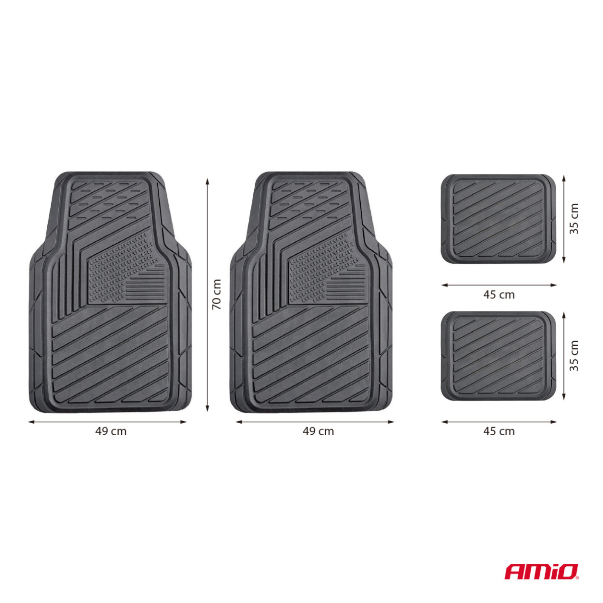Universella bilmattor CM-05, 70,5x49 cm / 35x45,5 cm, AMIO-05016