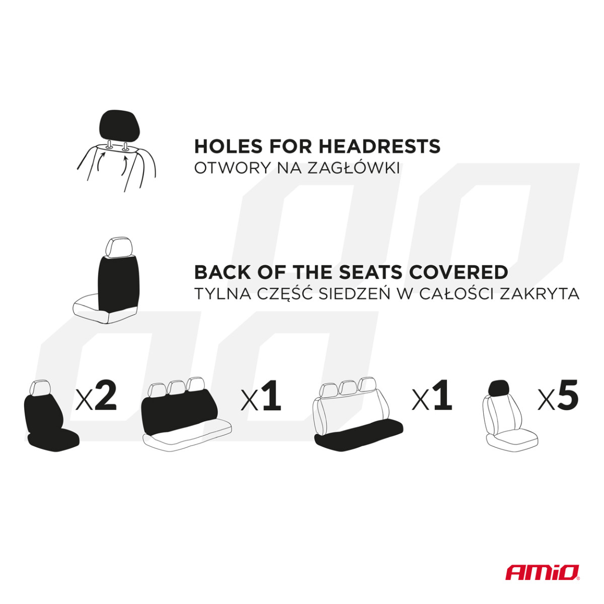 Universella sätesöverdrag SC-02 - svart/grå
