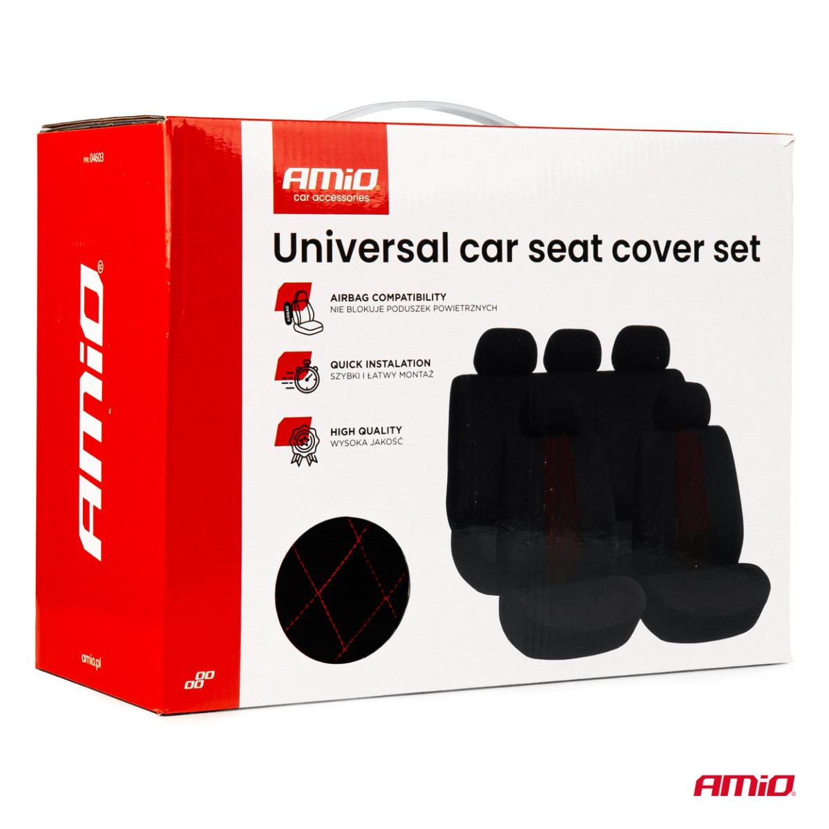 Universella sätesöverdrag SC-03 - svart/röd