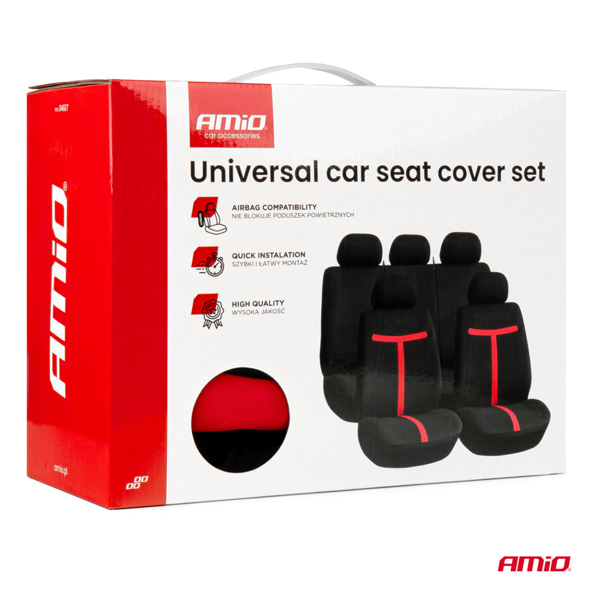 Universella sätesöverdrag SC-07 - svart/röd