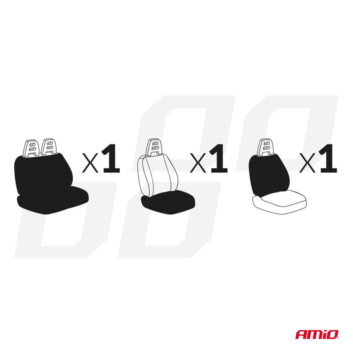 Universella sätesöverdrag för minibussar SC-01 - grå