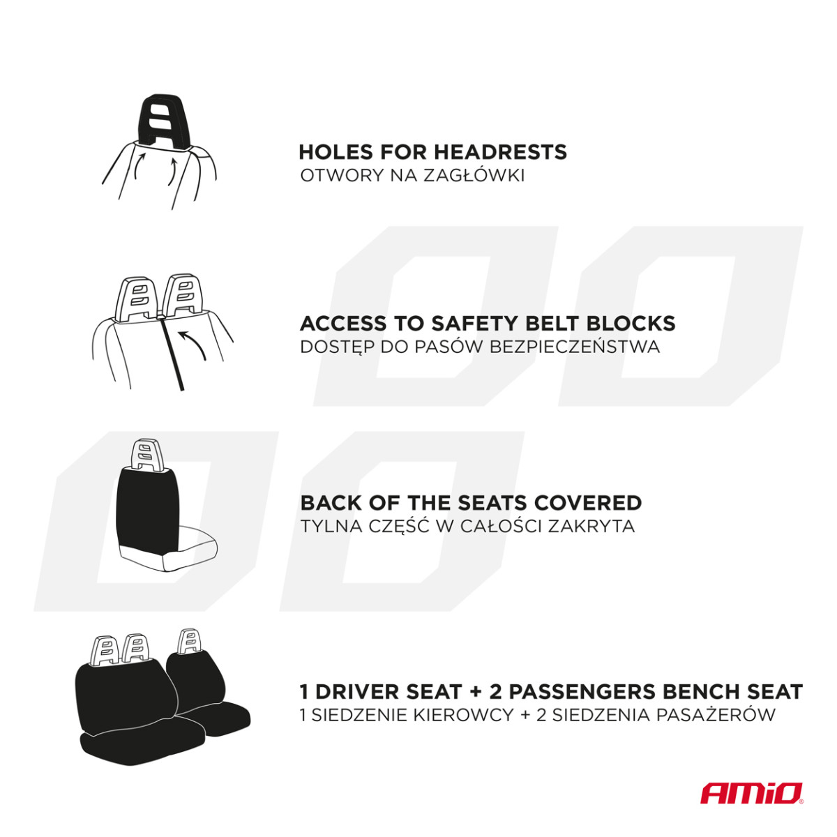 Universella sätesöverdrag för minibussar SC-01 - grå