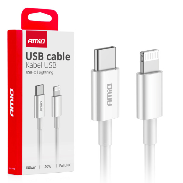 USB-C - Lightning-kabel 20W 100cm FullLINK AMIO-03898