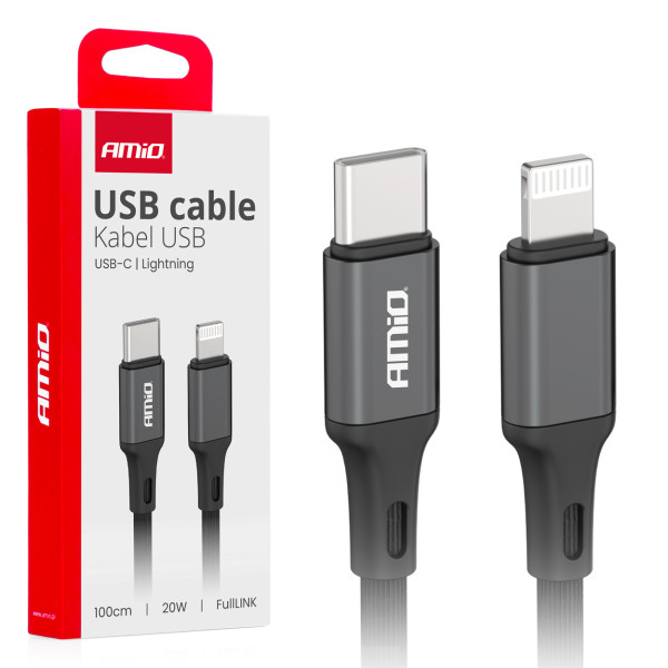 USB-C - Lightning-kabel PD 20W 100 cm FullLINK AMIO-03904