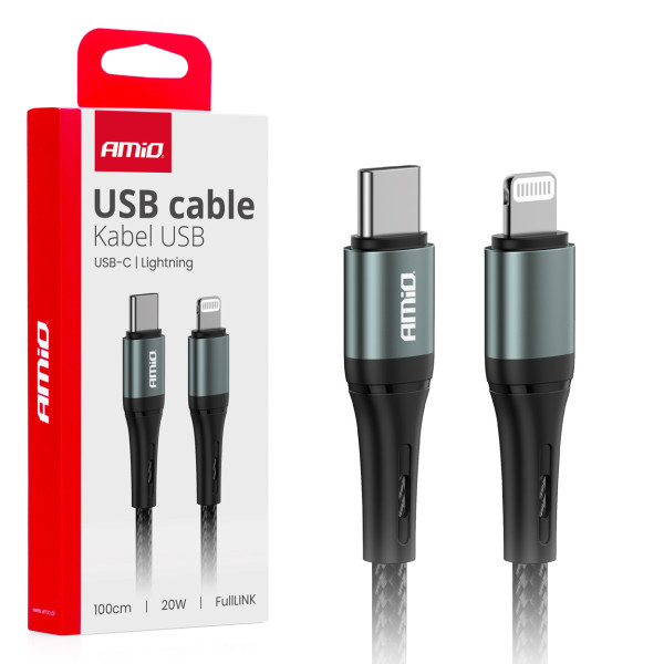USB-C till Lightning-kabel 20W 100 cm FullLINK AMIO-03916