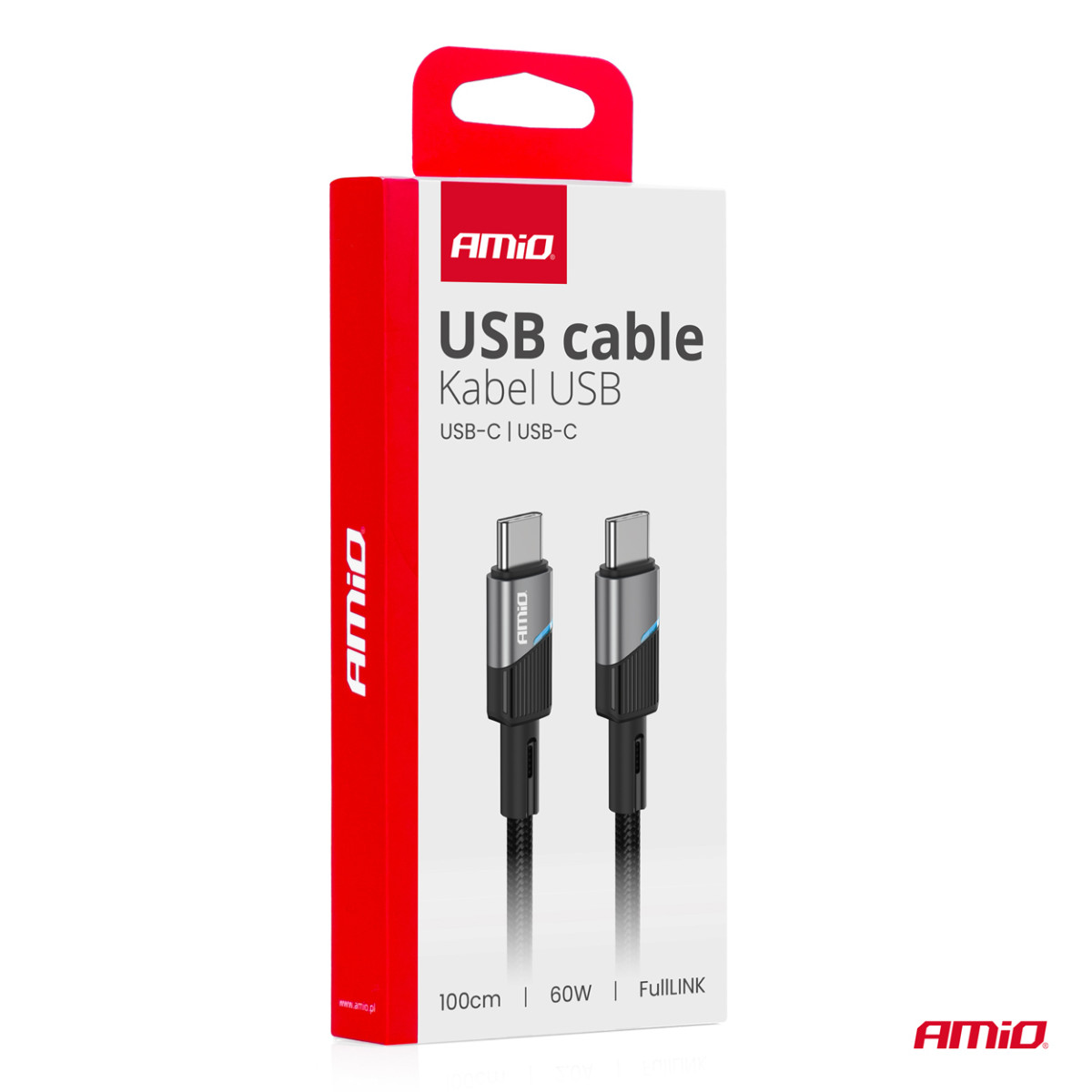 USB-C till USB-C-kabel 60W 100 cm FullLINK AMIO-03926
