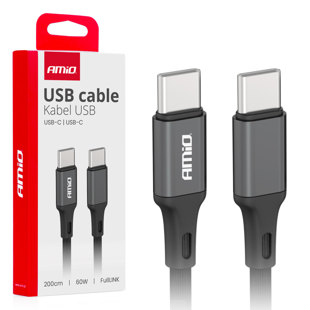 USB-C - USB-C-kabel 60W 200cm FullLINK AMIO-03903