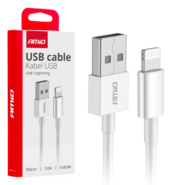 USB - Lightning-kabel 2A 100cm FullLINK AMIO-03895