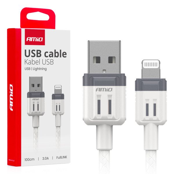 USB-A till Lightning-kabel iPhone 3A 100 cm FullLINK AMIO-03907