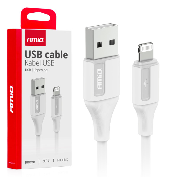 USB-A till Lightning-kabel iPhone 3A 100 cm FullLINK AMIO-03919