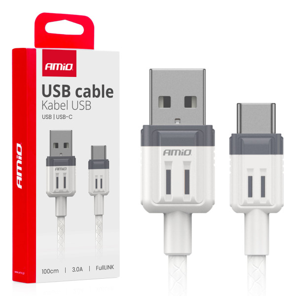 USB till USB-C-kabel 3A 100 cm FullLINK AMIO-03905
