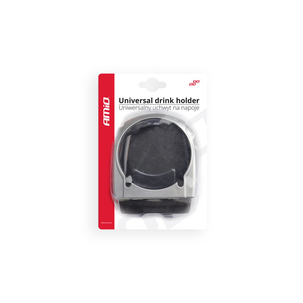 Universell bilmugghållare DH-04, silverfärg, för ventilationsgaller